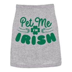 Funny Grey Saint Patrick's Day Dog Shirt for Large Breed Puppies with Irish Charm