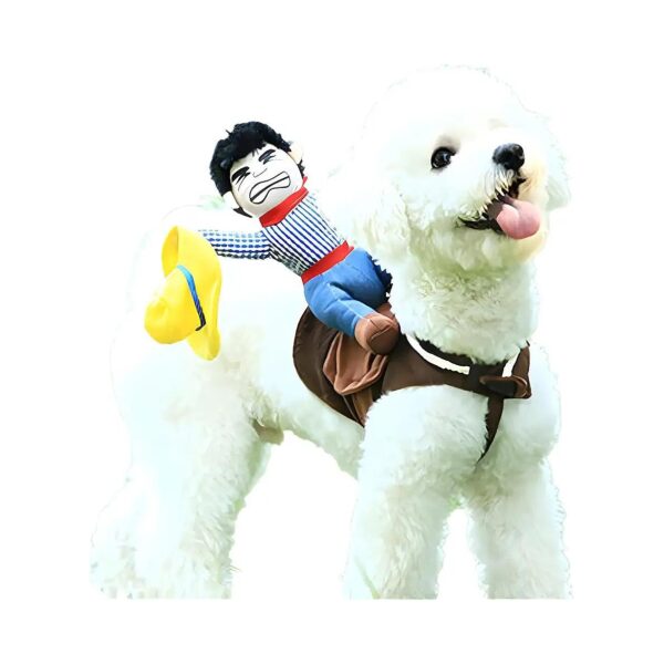 Funny Large Dog Halloween Costume Cowboy Riding Horse for Small to Large Dogs