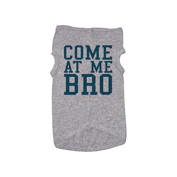 Funny Medium Dog Shirt - Grey Come at Me BRO Puppy Tee