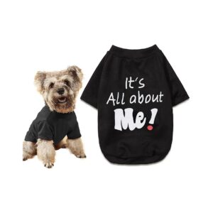 Funny Novelty Dog Shirt for Small Dogs and Puppies Size Large Black Clothing