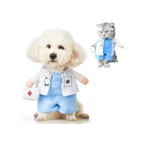 Funny Pet Uniform Pet Doctor Costume Small Dog Cat Halloween Outfit Cute Uniform Clothes