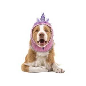 Funny Unicorn Dog Knitted Snoods for Halloween Medium Breed Costumes