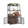 Furniture Style Wooden Dog Crate with 3-Layer Storage Shelves and 3 Doors for Indoor Use