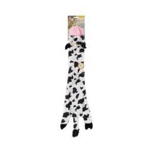 Furry Cow Crinkle Squeaker Toy for Small Dogs and Puppies