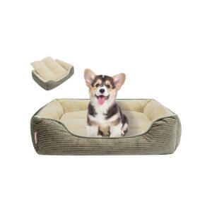 Furry Sherpa Material Dog Bed for Small Breeds with Reversible Cushion