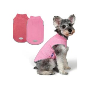 Fuschia Reflective Lightweight Dog Sweater Jacket for Small Boys and Girls Pet Apparel