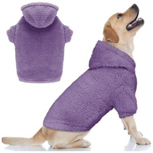 Fuzzy Dog Hoodie for Large Dogs with Adjustable Neck and Chest Sizes and Machine Washable