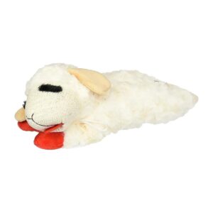 Fuzzy Plush Lambchop Dog Toy 10 inch Squeaker Toy for Medium to Large Breeds