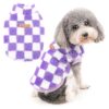 Fuzzy Purple Plaid Winter Coat for Puppy Dogs