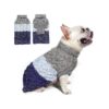 Fuzzy Thread Dog Knitwear for Small Dogs Navy Blue Color Block Sweater