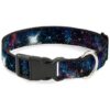 Galaxy Themed Plastic Clip Collar with Buckle for Dogs of All Sizes