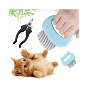 Gentle Cat Grooming Comb Massager for Pet Hair Removal and Massage Therapy