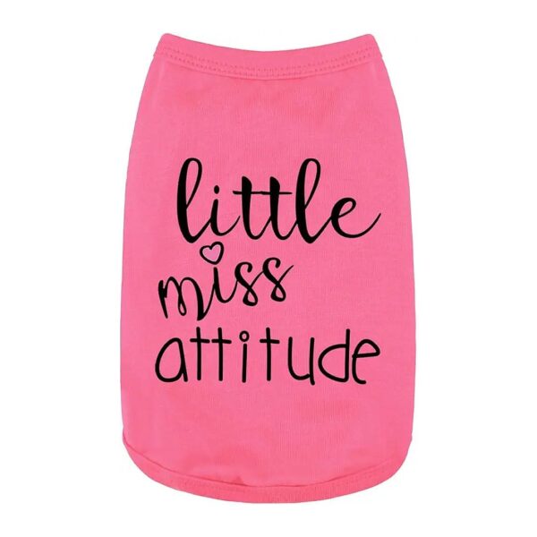 Gentle Cotton Canine Apparel with Little Miss Attitude Slogan for Small and Medium Dogs