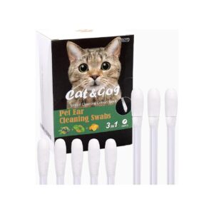 Gentle Ear Cleaning Cotton Sticks for Dogs and Cats with Fine Cotton Heads