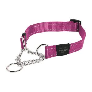 Gentle Obedience Training Nylon Choke Collar for Extra Large Dogs Reflective Pink Shade