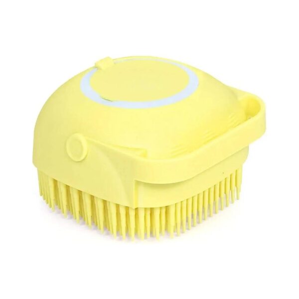 Gentle Pet Bath and Massage Brush for Dogs and Cats with Shampoo Dispenser