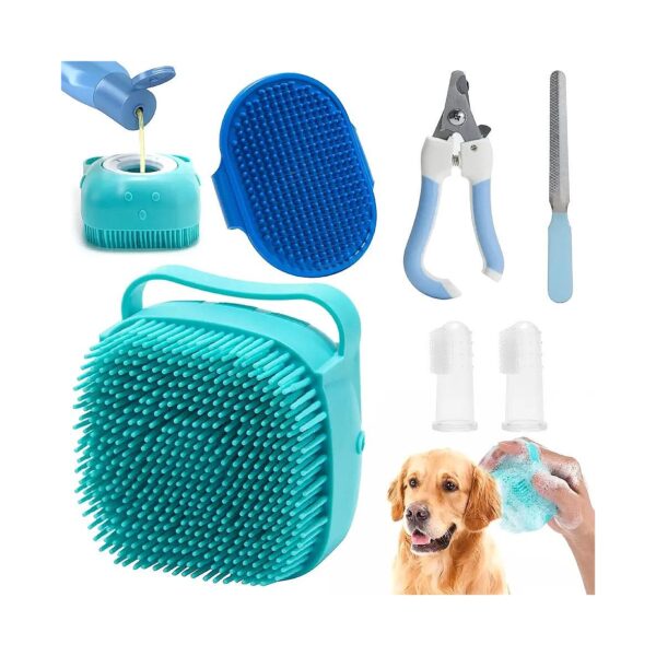 Gentle Pet Grooming Kit with Soft Brush, Nail Clippers, and Toothbrush for Dogs and Cats