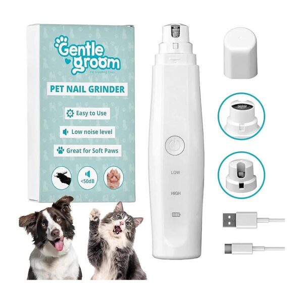 Gentle Pet Nail Trimming Solution for Dogs and Cats with Low Noise Electric Grinder