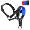 Gentle Reflective Dog Head Halter for Small Medium Large Dogs Preventing Pulling in Blue