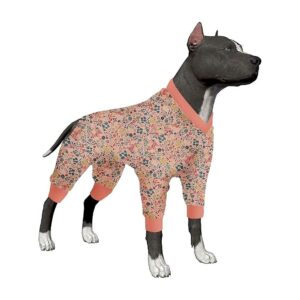 Gentle Shimmering Blooms Blush Print Dog Pajamas for Reducing Shedding and Hair Mess