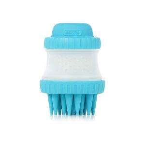 Gentle Silicone Dog Washing Brush with Built-in Shampoo Reservoir for a Thorough Cleaning