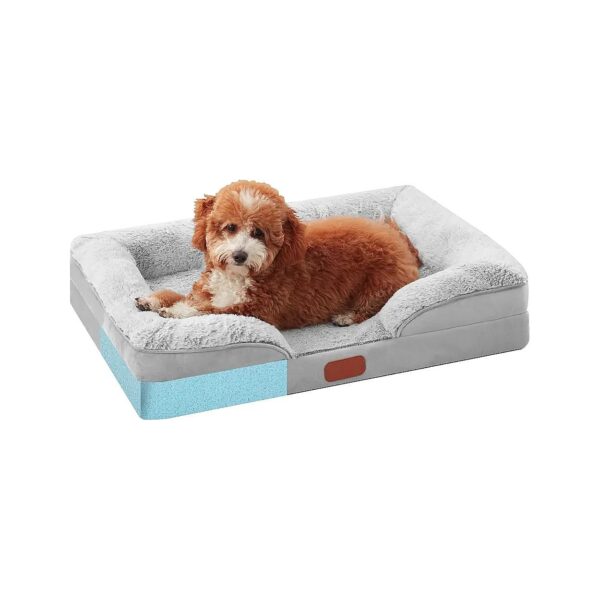 Gentle Supportive Memory Foam Dog Bed with Waterproof Non-Slip Bottom for Small Dogs