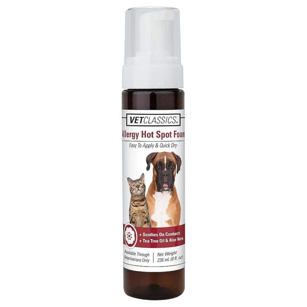 Gentle and Effective Allergy Hot Spot Foam for Itchy Skin in Cats and Dogs