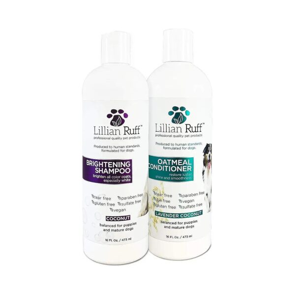 Gentle and Effective Brightening Shampoo and Conditioner Set for Pets with Coconut Scent