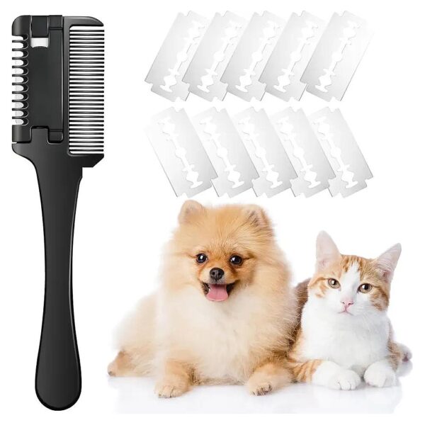 Gentle and Precise Dog and Cat Razor Comb for Hair Trimming and Shaping