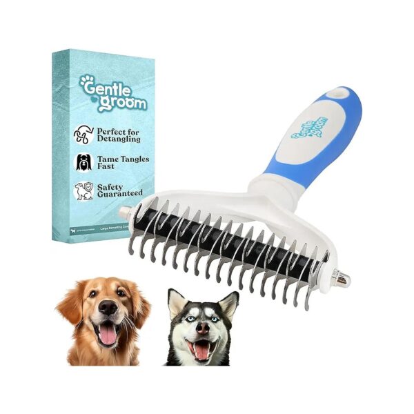 Gentle yet Effective Deshedding Brush for Dogs of All Hair Types and Breeds