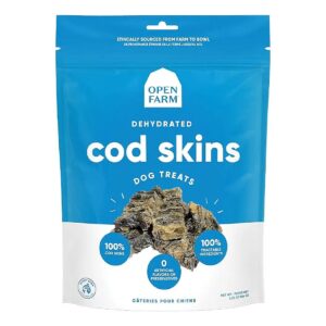 Gently Cooked Dehydrated Cod Skin Treats for Healthy Pup Nutrition