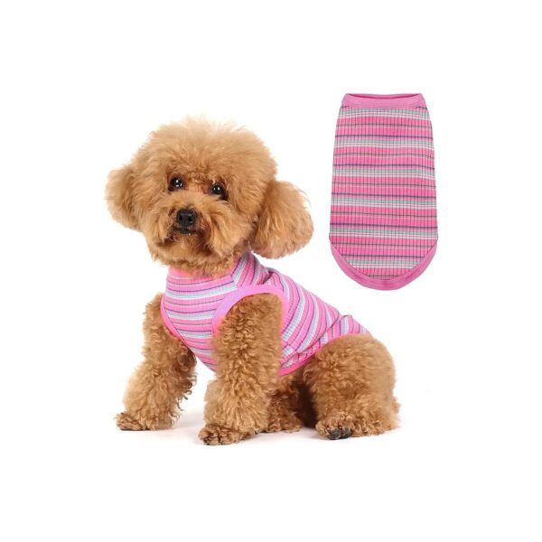 Gently-Fit Dog Shirt Vest for Small Breeds Like Chihuahua Yorkie Puppy Pink Medium