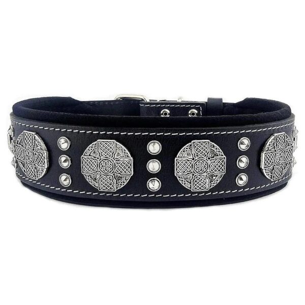 Genuine Buffalo Leather Dog Collar for Cane Corso Rottweiler Boxer