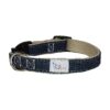 Genuine Denim Dog Collar with Hemp Lining and Solid Plastic Buckle