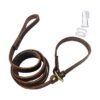 Genuine Leather 6ft Dog Training Leash for Small Medium and Large Brown Dogs