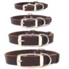 Genuine Leather Dog Collar for Small to Extra Large Dogs, Soft and Flexible Brown Collar