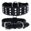 Genuine Leather Dog Collar with Metal Studs, Stylish and Comfortable for Dogs