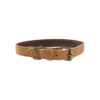 Genuine Leather Dog Collar with Stamped Logo and Leather Strap Keeper