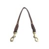 Genuine Leather Double Dog Leash Brown Perfect Walking Two Dogs