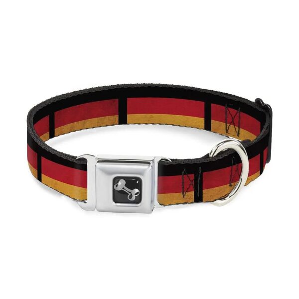 German Flag Distressed Seatbelt Buckle Dog Collar 1 Wide Fits 15 26 Neck Large