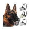 German Shepherd Metal Snout Mask with Adjustable Leather Straps for Comfort and Security