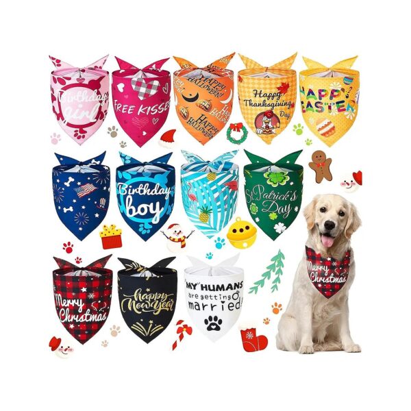 Get Your Dog Ready for Any Occasion with 12 Holiday-themed Bandanas for Medium Large Pets