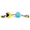 Giant 14-Inch PAC-MAN Plush Dog Toy with Squeaker and Durable Rope for Large Breeds