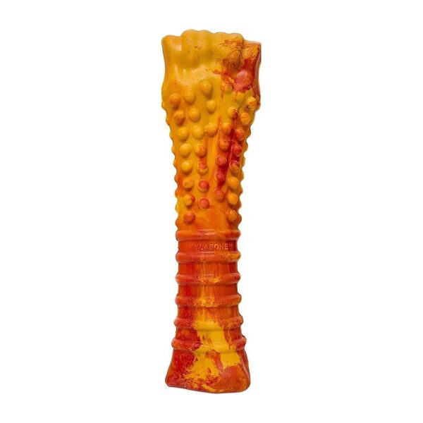 Giant Rubber Dog Chew Toy with Textured Surface and Pizza Flavor for Large Dogs