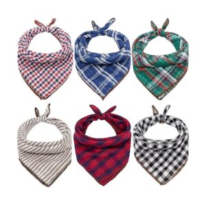 Gift Box for Dog Lovers - 6-Pack Dog Bandanas in Classic Plaid Printing for Anniversary