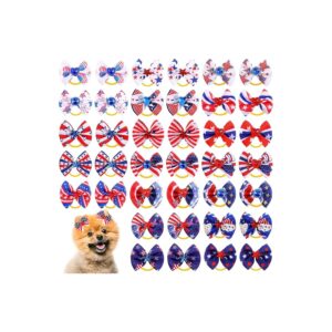 Gift Idea Pet Hair Bows for Girl Dog Independence Day Accessories