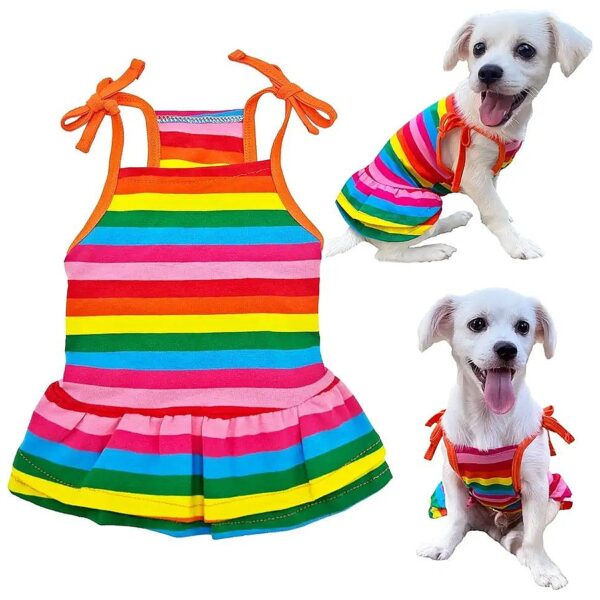 Gift Ideas for Small Medium Dogs Cat Cute Girls Tether Dress Outfits for Pet Apparel XS