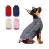 Gingham Patchwork Small Dog Sweater Knitwear for Fall and Winter Warmth