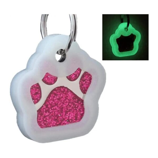 Glitter Paw Pet ID Tags for Cats and Dogs, Metal Construction, Durable and Easy to Read