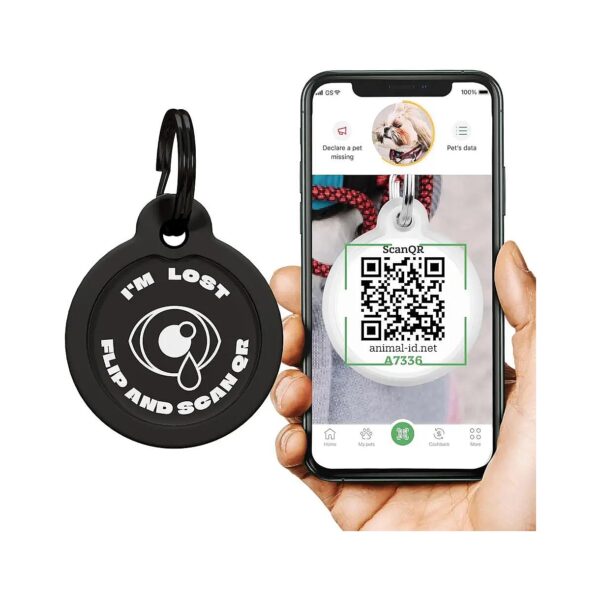 Global Pet Identification Tag with Stainless Steel and Rubber Silencer